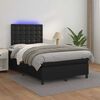 vidaXL Letto a Molle con Materasso e LED Nero 120x190 cm in Similpelle