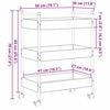 vidaXL Carrello da Cucina Rovere artigianale 50 x 30 x 70 cm