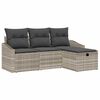 vidaXL Set di divani 4 pz Grigio chiaro polyrattan