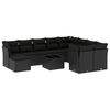 vidaXL Set Divani da Giardino 11 pz con Cuscini in Polyrattan Nero
