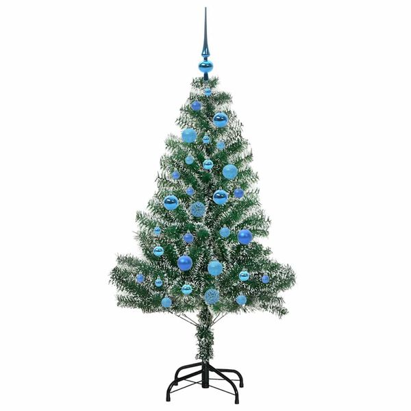 vidaXL Albero di Natale Artificiale Imbiancato con Luci LED 150 cm