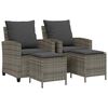 vidaXL Set Divani da Giardino 4 pz con Cuscini in Polyrattan Grigio