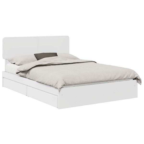 vidaXL Letto con Contenitore Bianco 140 x 200 cm Legno multistrato