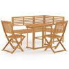 vidaXL Set da Bistrot 4 pz in Legno Massello di Acacia