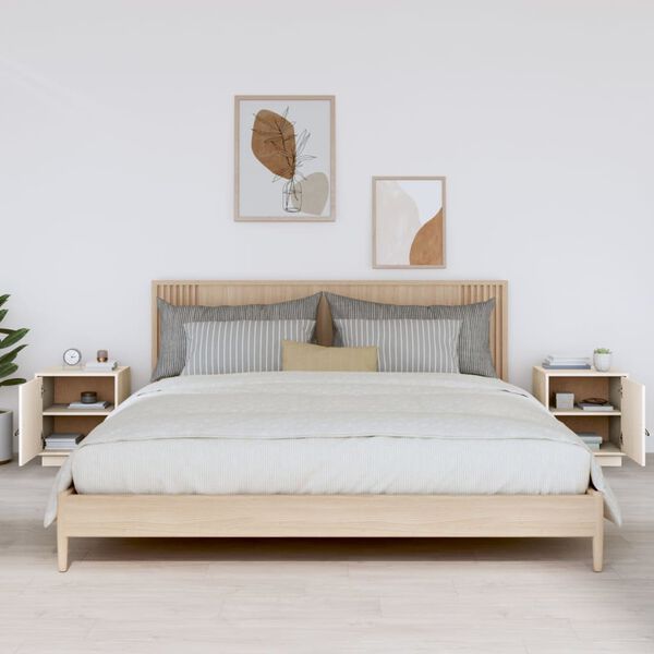vidaXL Comodini Bianco 2 pz 40x34x45 cm in Legno Massello di Pino