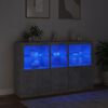 vidaXL Credenza con Luci LED Grigio Cemento 162x37x100 cm