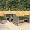vidaXL Set Divani da Giardino 5 pz con Cuscini in Polyrattan Grigio