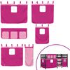 vidaXL Letto a Soppalco con Tende Bambini Rosa 80x200 cm Massello Pino