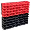 vidaXL Kit Contenitori 96 pz con Pannelli a Parete Rosso e Nero