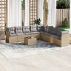 vidaXL Set Divano da Giardino 10 pz con Cuscini Beige in Polyrattan