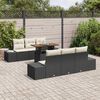 vidaXL Set Divano da Giardino con archiviazione 7 pcs Nero Poly Rattan