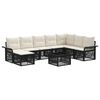 vidaXL Set Divano da Giardino 9 pz Nero polyrattan