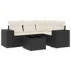 vidaXL Set Divani da Giardino 5 pz con Cuscini in Polyrattan Nero