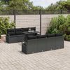 vidaXL Set Divano da Giardino con archiviazione 9 pcs Nero polyrattan