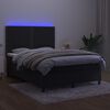 vidaXL Letto a Molle con Materasso e LED Nero 140x200 cm in Velluto