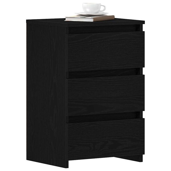 vidaXL Armadio da Notte con cassetto Rovere Nero 40 x 35 x 62,5 cm