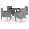 vidaXL Set Mobili da Pranzo per Giardino 5 pz in Polyrattan Antracite
