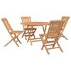 vidaXL Set da Giardino 5 pz Marrone Legno di teak solido