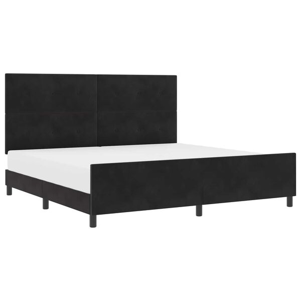 vidaXL Letto a molle con testiera Nero 200 x 200 cm Velluto