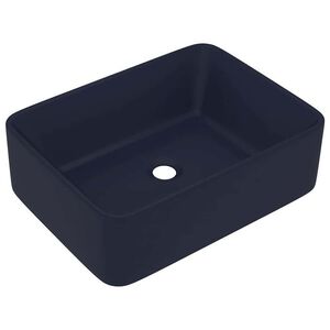 vidaXL Lavandino Luxury Blu Scuro Opaco 41x30x12 cm in Ceramica