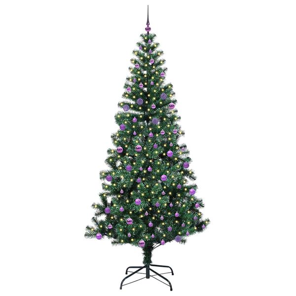 vidaXL Albero di Natale artificiale con luci integrate Verde 240 cm
