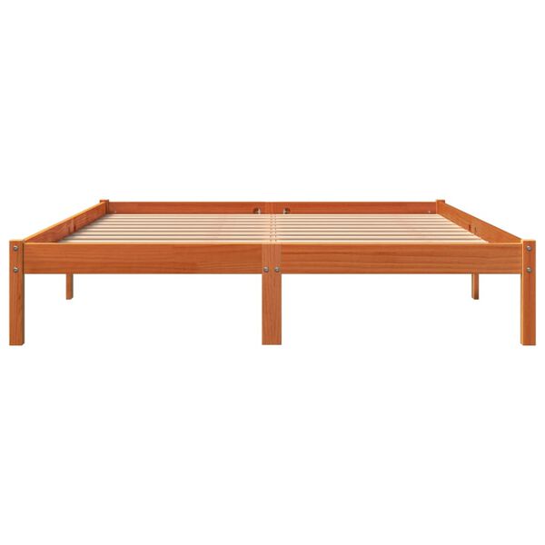 vidaXL Giroletto senza Materasso Marrone Cera 150x200 cm Legno di Pino