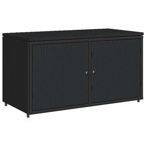 vidaXL Armadietto Portaoggetti Giardino Nero 110x55x60,5cm Polyrattan
