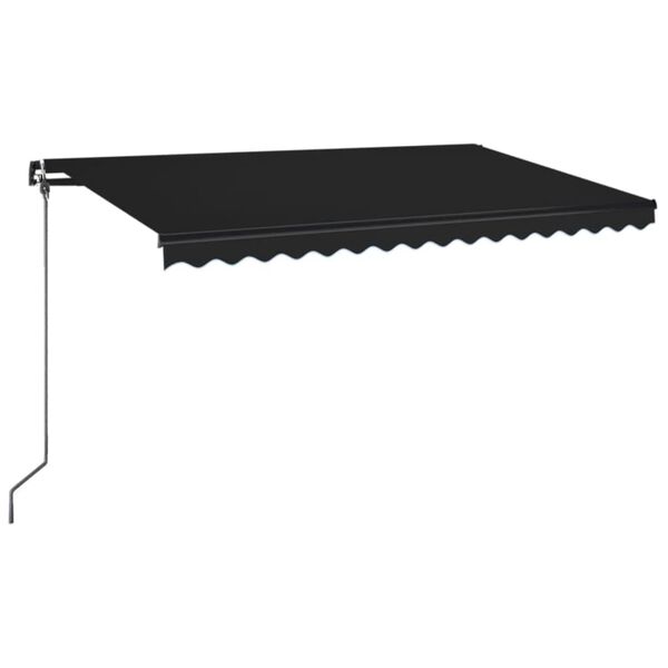 vidaXL Tenda da Sole Retrattile Manuale con LED 400x350 cm Antracite