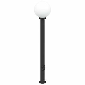 vidaXL Lampada a paletto con presa di corrente 120 cm Nera IP44