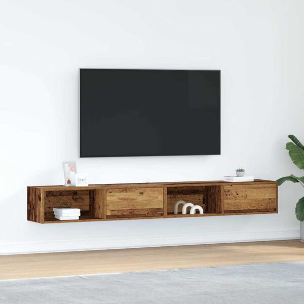 vidaXL Mobili Porta TV 2 pz Legno Antico 100x31x25,5 cm in Truciolato