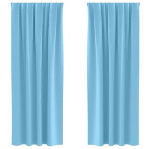 vidaXL Tende Blackout con Anelli 2 pcs Blu Chiaro 225 x 140 cm