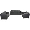vidaXL 3 Pz Set di Divani in Stoffa Grigio Scuro