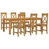 vidaXL Set da pranzo 7 pz Beige Legno di Quercia Massello