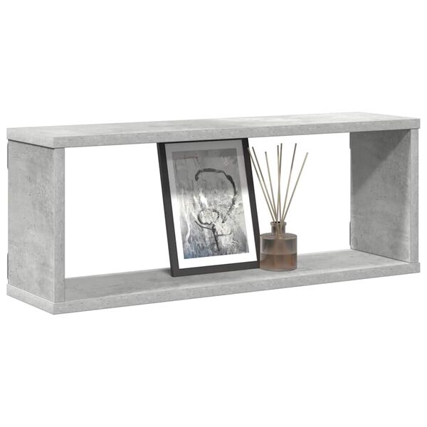 vidaXL Mensole Parete a Cubo 4pz Grigio Cemento 60x15x23cm Multistrato