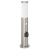 vidaXL Lampada a paletto con sensore e presa 50 cm Acciaio Inox IP44