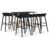 vidaXL Set da Bar 7 pz Nero