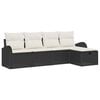vidaXL Set di divani con cuscino 5 pcs Nero e Crema polyrattan