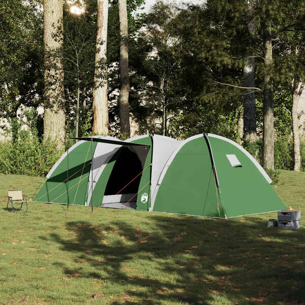 vidaXL Tenda da Campeggio a Cupola per 8 Persone Verde Impermeabile