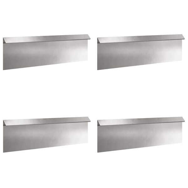 vidaXL Recinto per lumache 4 pcs Argento 100 x 3,5 x 25 cm