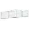 vidaXL Cesti Gabbioni ad Arco 7 pz 400x30x80/100 cm Ferro Zincato