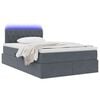 vidaXL Letto con contenitore e LED Grigio scuro 120 x 190 cm Velluto