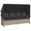 vidaXL Lettino con Baldacchino e Cuscini Grigio Chiaro&nbsp;in Polyrattan
