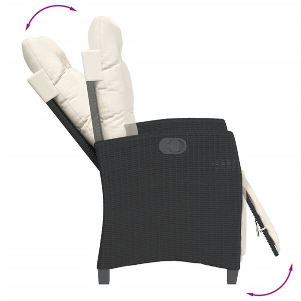 vidaXL Set da Pranzo da Giardino 3 pz con Cuscini Nero in Polyrattan