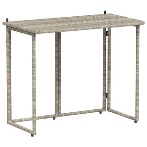 vidaXL Tavolo Giardino Pieghevole Grigio Chiaro 90x51x75 cm Polyrattan