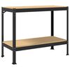 vidaXL Banco da lavoro con lo scaffale Nero 115 x 55 x 91 cm