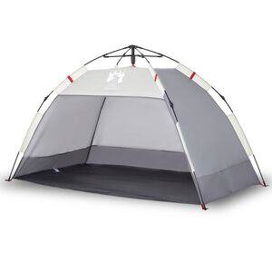 vidaXL Tenda da Spiaggia 2 Persone Grigio Rilascio Rapido Impermeabile