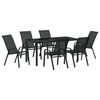 vidaXL Set da Pranzo per Giardino 7 pcs Nero