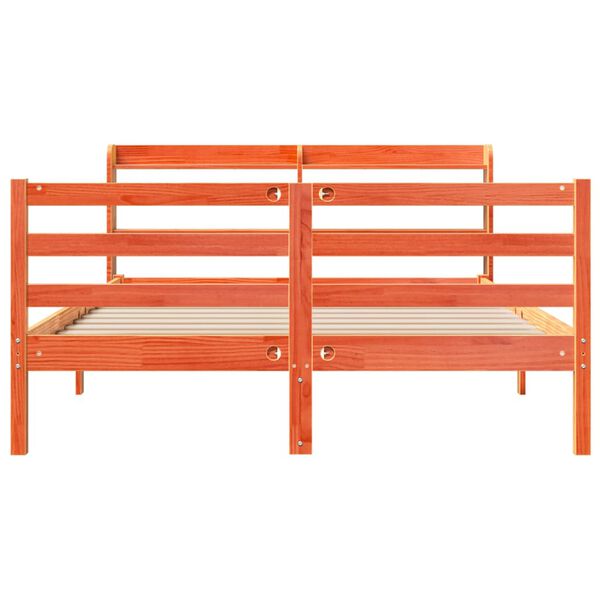 vidaXL Giroletto senza Materasso Marrone Cera 140x200cm Massello Pino