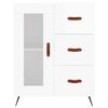 vidaXL Credenza 69,5x34x90 cm in Legno Multistrato Bianco Lucido