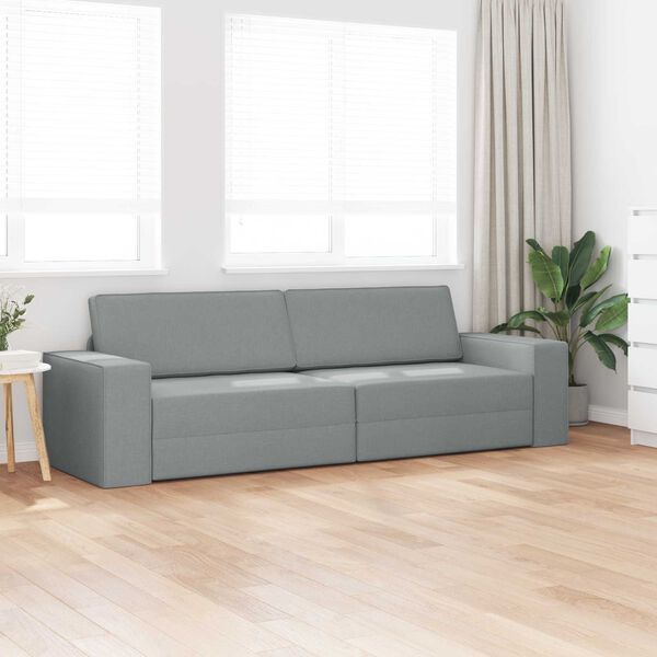 vidaXL Divano letto 200cm Grigio chiaro Tessuto